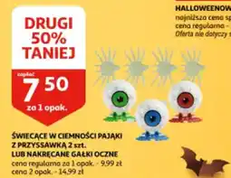 Auchan Świecące w ciemności pająki z przyssawką lub nakręcane gałki oczne oferta