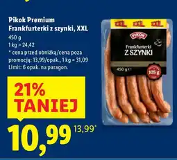 Lidl Frankfurterki z szynki, XXL Pikok Premium oferta