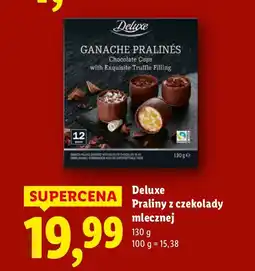 Lidl Praliny z czekolady mlecznej Deluxe Ganache Pralines oferta