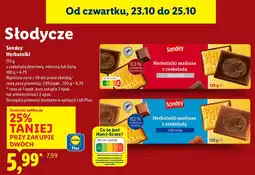 Lidl Herbatniki Sondey z czekoladą deserową, mleczną lub białą oferta