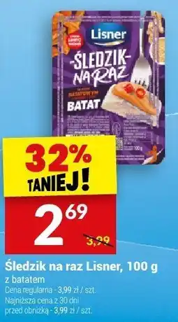 Twój Market Śledzie na raz Lisner, 100 g z batatem oferta