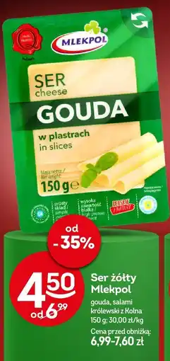 Żabka Ser żółty Mlekpol Gouda w plastrach oferta