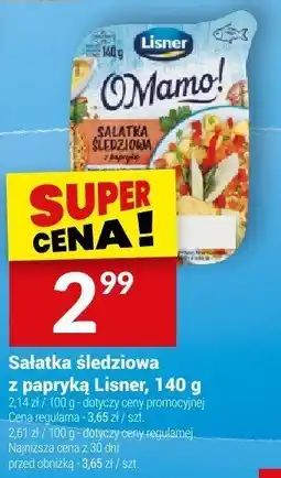 Twój Market Sałatka śledziowa z papryką Lisner, 140 g oferta