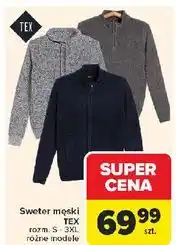 Carrefour Sweter męski s-3xl Tex oferta