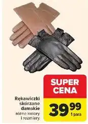 Carrefour Rękawiczki damskie skóra oferta