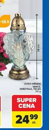 Carrefour Znicz szklany tęcza 66 h oferta