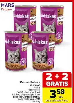 Carrefour Karma dla kota z kaczką w galaretce Whiskas oferta