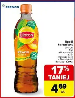 Carrefour Napój peach Lipton Ice Tea oferta