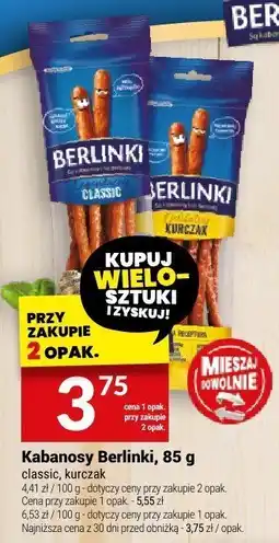 Twój Market Kabanosy Berlinki Classic/Kurczak, 85 g oferta