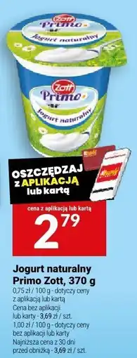 Twój Market Jogurt naturalny Primo Zott, 370 g oferta