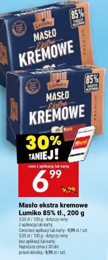 Twój Market Masło ekstra kremowe Łumiko 85% tł., 200 g oferta