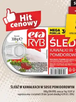 Arhelan Śledź w kawałkach w sosie pomidorowym Era Ryb oferta