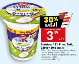 Twój Market Śmietana 18% Primo Zott, 330 g + 30 g gratis oferta
