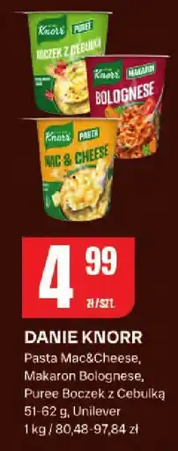 Chorten Danie gotowe Knorr Pasta Mac&Cheese, Makaron Bolognese, Puree Boczek z Cebulką oferta