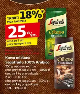 Auchan Kawa mielona Segafredo 100% Arabica wybrane rodzaje oferta