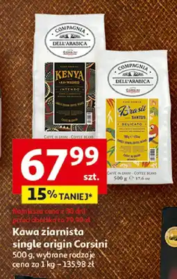 Auchan Kawa ziarnista single origin Corsini wybrane rodzaje oferta