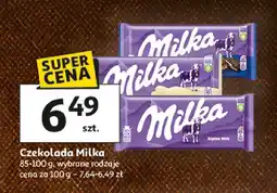 Auchan Czekolada Milka, 85-100 g, wybrane rodzaje oferta