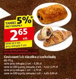 Auchan Croissant lub ciastko z czekoladą 60-70g Auchan oferta