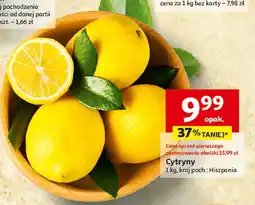 Auchan Cytryny 1 kg kraj pochodzenia Hiszpania Auchan oferta