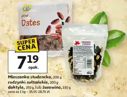Auchan Mieszanka studencka 200 g, rodzynki sułtańskie 200 g, daktyle 250 g lub żurawina 150 g Auchan oferta