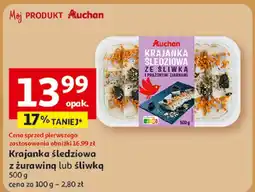 Auchan Krajanka śledziowa z żurawiną lub śliwką 500 g Auchan oferta