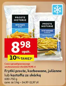 Auchan Frytki proste, karbowane, julienne lub ze skórką, 600-750 g Proste Historie oferta