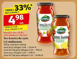 Auchan Sos Łowicz do ryżu lub makaronu, wybrane rodzaje oferta