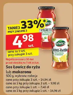 Auchan Sos Łowicz do ryżu oferta