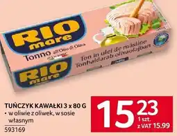 Selgros Tuńczyk w kawałkach w oliwie w sosie 3x80 g Rio Mare oferta