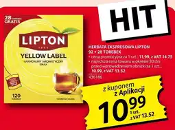 Selgros Herbata ekspresowa Lipton Yellow Label 92+28 torebek oferta