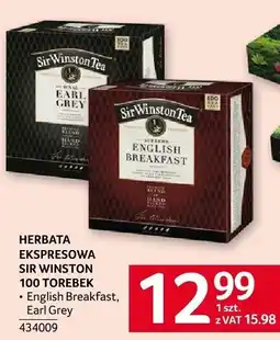 Selgros Herbata ekspresowa Sir Winston Earl Grey/English Breakfast/Earl Grey 100 torebek oferta
