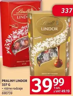 Selgros Słodycze Praliny Lindor 337 g różne rodzaje Lindt oferta