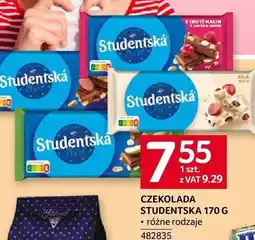 Selgros Czekolada Studentská 170 g różne rodzaje oferta