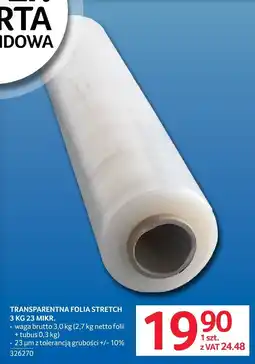 Selgros Folia stretch transparentna 3 kg Selgros oferta