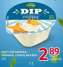 Selgros Pasta dip papryka, fromage, chakalaka Lisner oferta