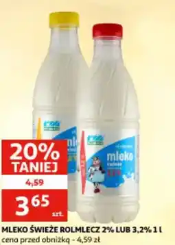 Auchan Mleko świeże rolmlecz 2% lub 3,2% oferta