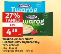 Auchan Twaróg mielony chudy lub półtłusty piątnica oferta