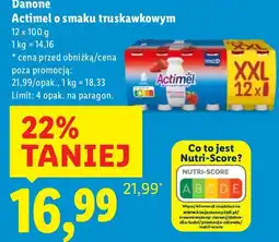 Lidl Jogurt Actimel o smaku truskawkowym 12-pak Danone oferta
