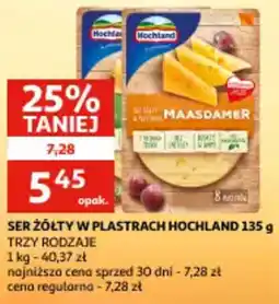 Auchan Ser żółty w plastrach hochland oferta
