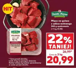 Kaufland Mięso na gulasz z udźca wołowego 500 g opakowanie oferta