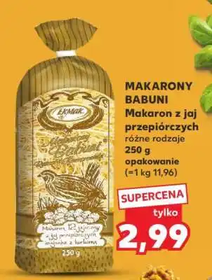 Kaufland MAKARONY BABUNI Makaron z jaj przepiórczych oferta