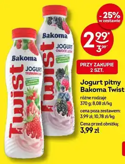 Żabka Jogurt pitny Bakoma Twist różne rodzaje oferta