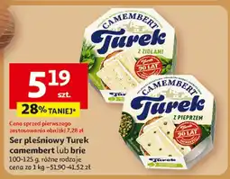 Auchan Ser pleśniowy Turek camembert lub brie, 100-125 g, różne rodzaje oferta