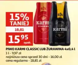 Auchan Piwo karmi classic lub żurawina oferta