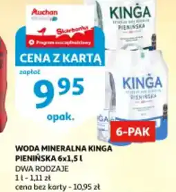 Auchan Woda mineralna kinga pienińska oferta