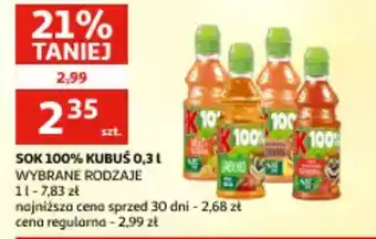 Auchan Sok 100% kubuś oferta