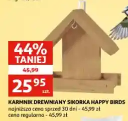 Auchan Karmnik drewniany sikorka happy birds oferta