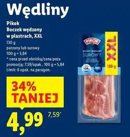 Lidl Boczek parzowny wędzony w plastrach Pikok oferta