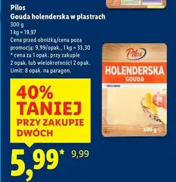 Lidl Ser gouda holenderska Pilos oferta