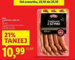 Lidl Frankfurterki z szynki Pikok oferta
